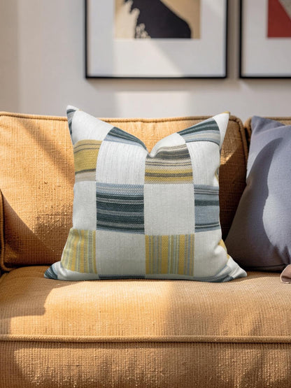 Yarn Collective Decorative Pillow Patch Cerulean 22x22" Knife Edge Cover
