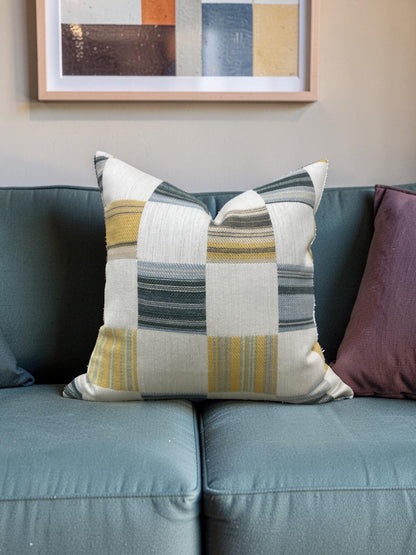 Yarn Collective Decorative Pillow Patch Cerulean 22x22" Knife Edge Cover