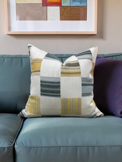 Yarn Collective Decorative Pillow Patch Cerulean 22x22" Knife Edge Cover