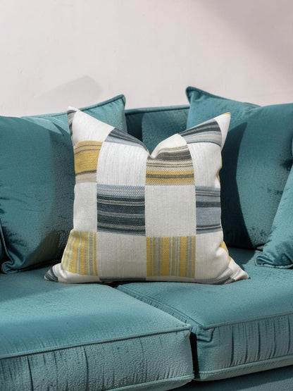Yarn Collective Decorative Pillow Patch Cerulean 22x22" Knife Edge Cover