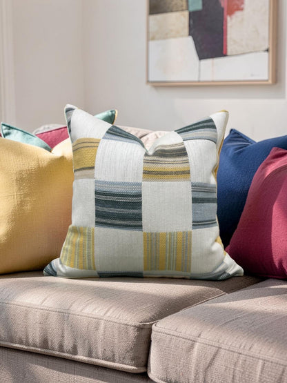 Yarn Collective Decorative Pillow Patch Cerulean 22x22" Knife Edge Cover