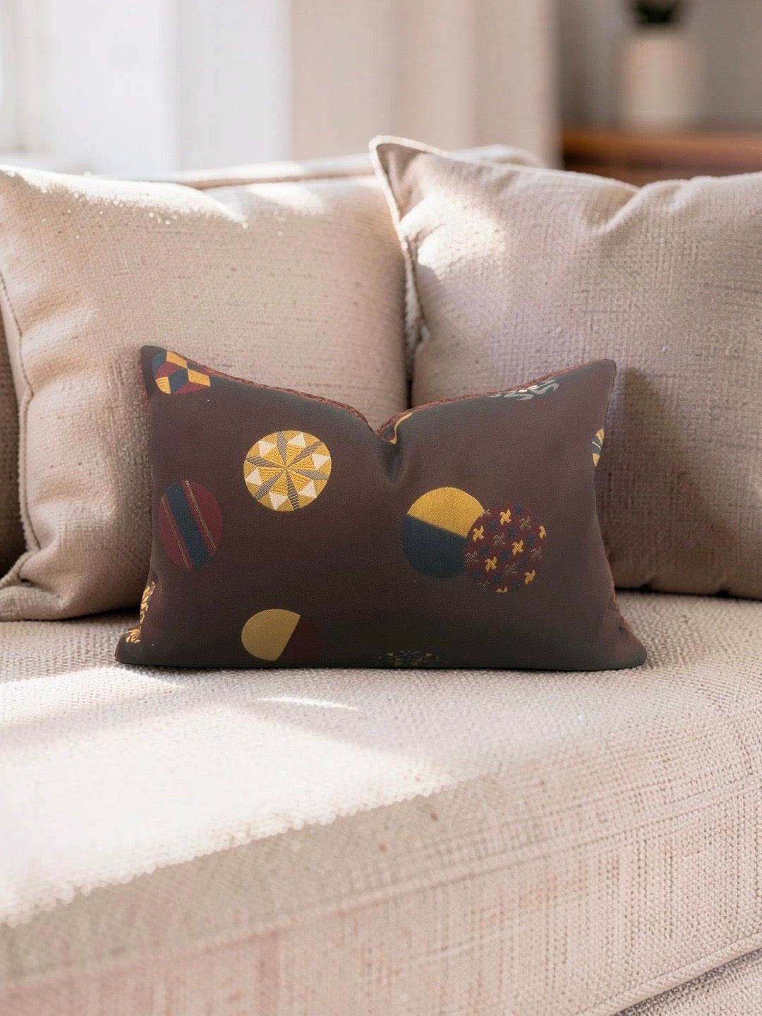 Zak + Fox Fabric Lumbar Pillow Temari 12x18" Knife Edge Cover