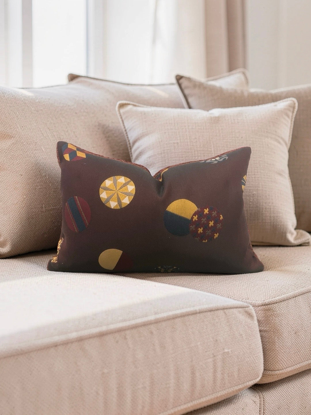 Zak + Fox Fabric Lumbar Pillow Temari 12x18" Knife Edge Cover