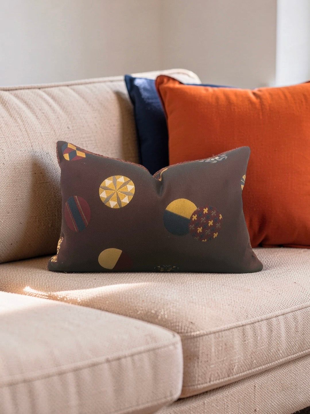 Zak + Fox Fabric Lumbar Pillow Temari 12x18" Knife Edge Cover