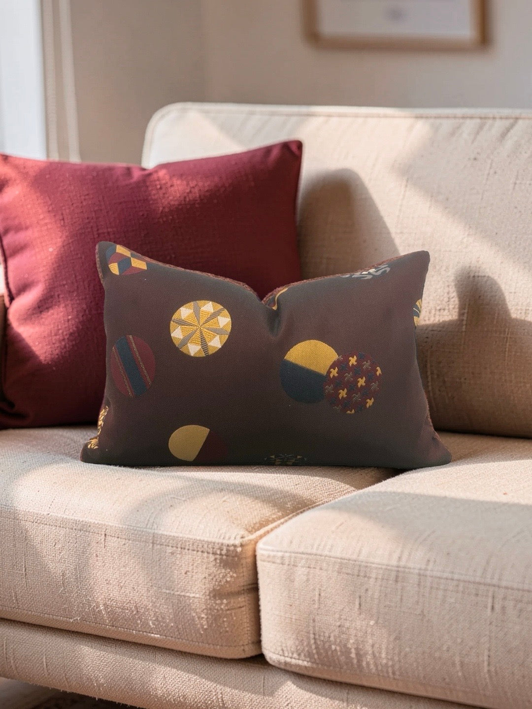 Zak + Fox Fabric Lumbar Pillow Temari 12x18" Knife Edge Cover