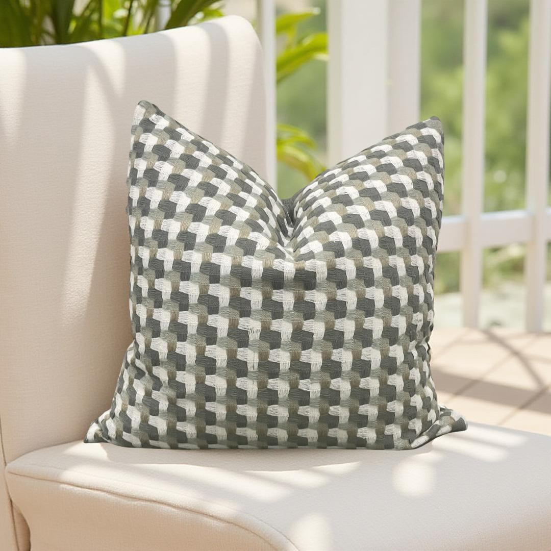 Designer Fabric Petite Terrasse 20x20" Knife Edge Decorative Throw Pillow