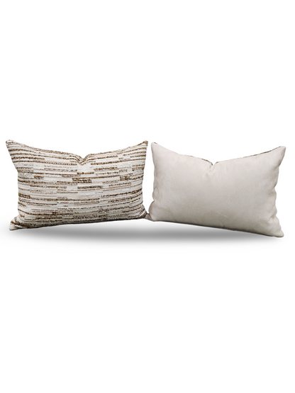 Zinc Lumbar Pillow Jenga Tobacco 12x18" Knife Edge Cover