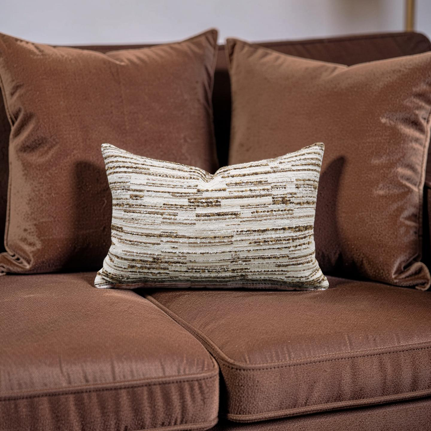 Zinc Lumbar Pillow Jenga Tobacco 12x18" Knife Edge Cover